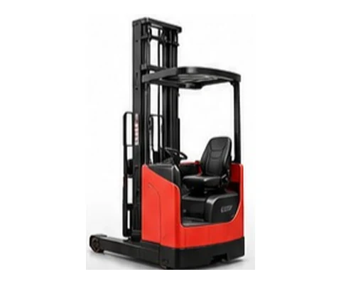 Electric reach truck for high-level pallet storage
