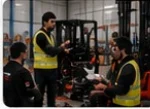 Forklift operator training session